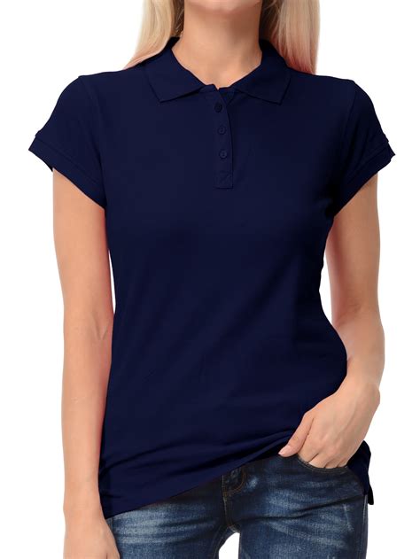 women's navy blue collared shirts.